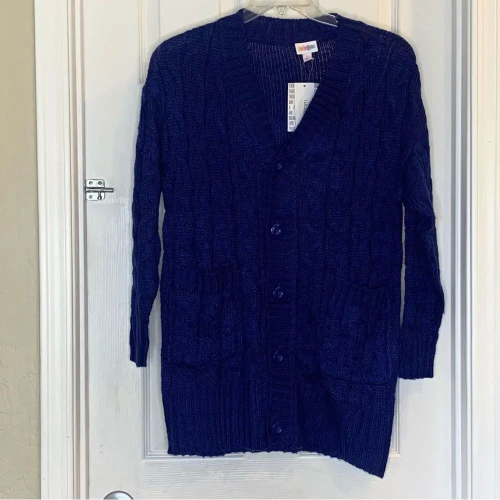 LuLaRoe Lucille Sweater Cardigan Blue Size Small